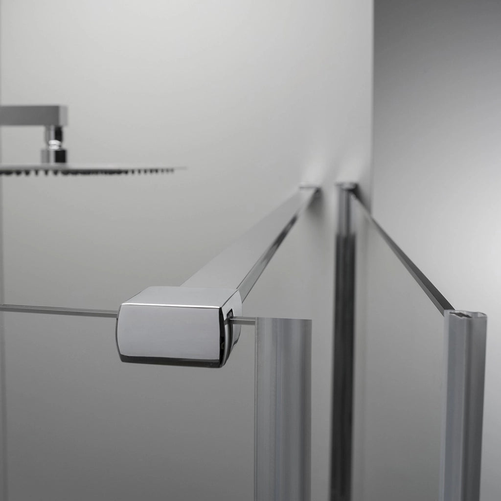 Cabina Box Doccia 100x70 Cm Porta Battente con Lato Fisso Trasparente