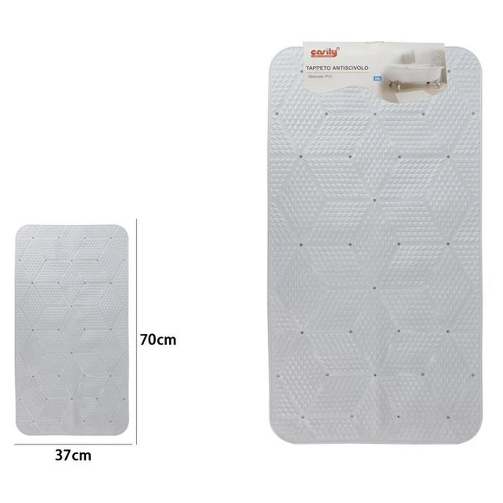 Trade Shop - Tappeto In Pvc Antiscivolo Per Vasca Da Bagno Doccia 70x37cm Effetto Geometrico 59619 -