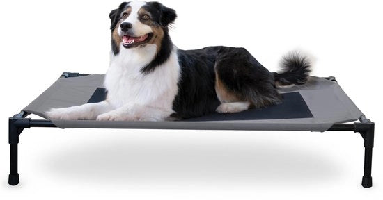 Letto per cani esterno con aria condizionata e raffreddamento, alta sedia per grandi cani, calze lavabili, struttura metallica alta pieghevole