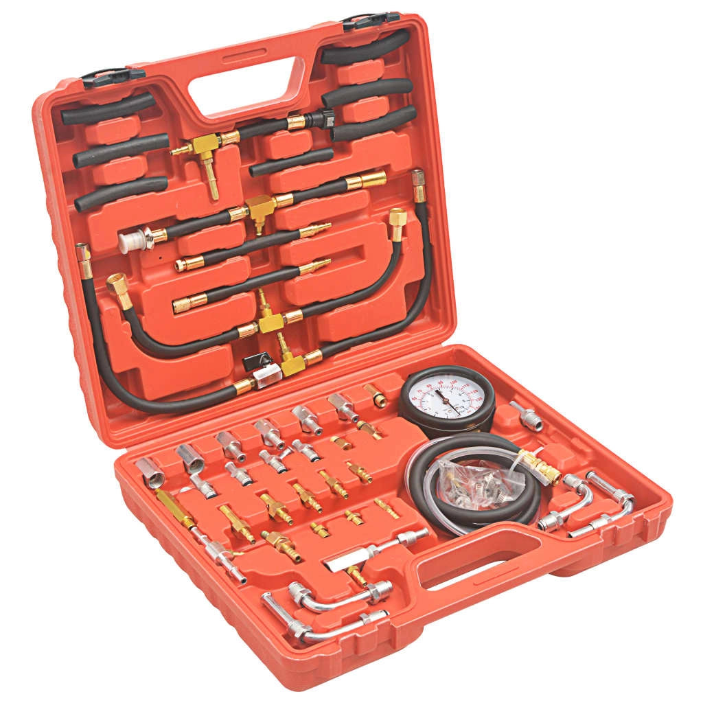 Kit di strumenti per il test della pressione di iniezione del carburante per auto veicoli camion garage officina rosso resistente 02_0004266