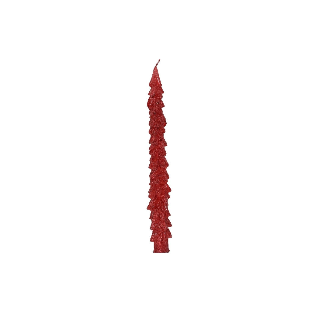 Box 2 Candele albero rosso H25cm