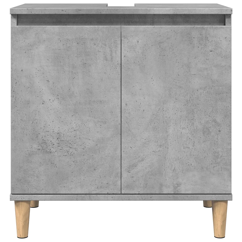 Set Mobili da Bagno 3 pz Grigio Cemento in Legno Multistrato 3324947