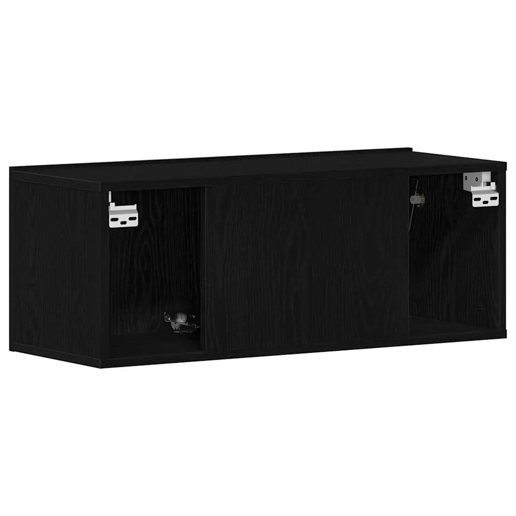 Mobili TV-Credenza per TV Rovere nero 80 x 30 x 30 cm Legno multistrato