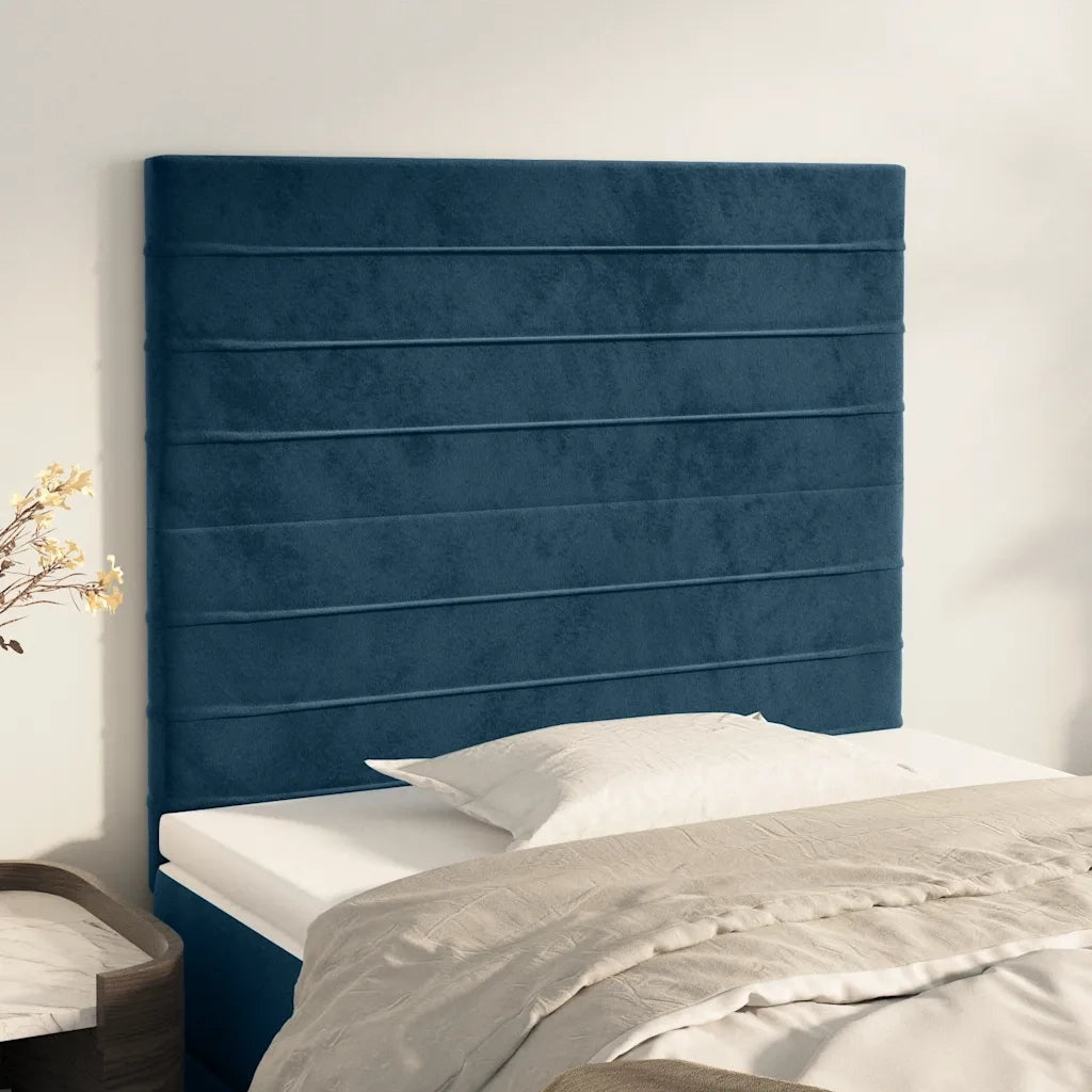 Testiera | Testata Blu Scuro 90x5x118/128 cm Velluto