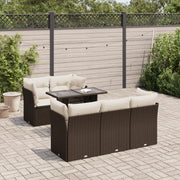 Set Divano da Giardino 6 pz con Cuscini Marrone in Polyrattan 3326104