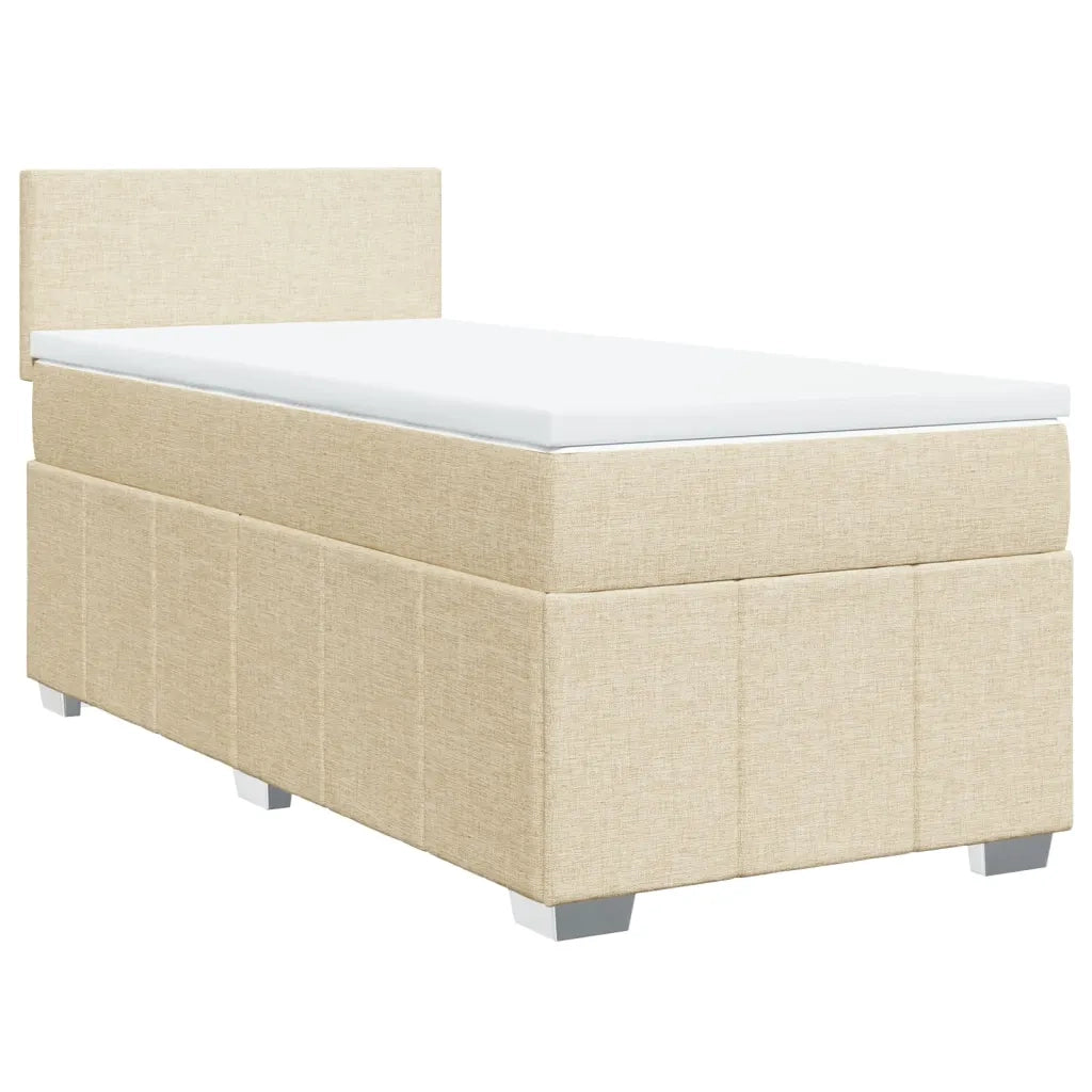 Giroletto a Molle con Materasso Crema 90x200 cm inTessuto