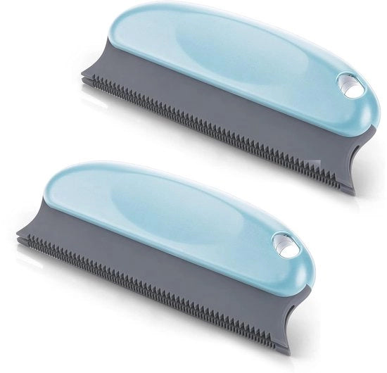 Kit di rimozione pelo per gatti 2 pezzi - Spazzola professionale - Rimossoio portatile - Per tappeti/abiti - Materiale ABS/TPR di alta qualità - Soffice e duraturo