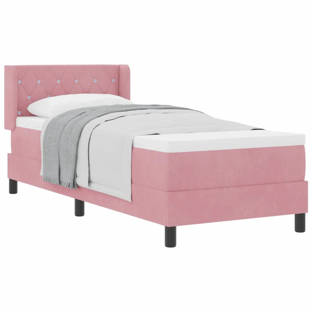 Letto a molle con materasso Rosa 200 x 80 cm Poliestere
