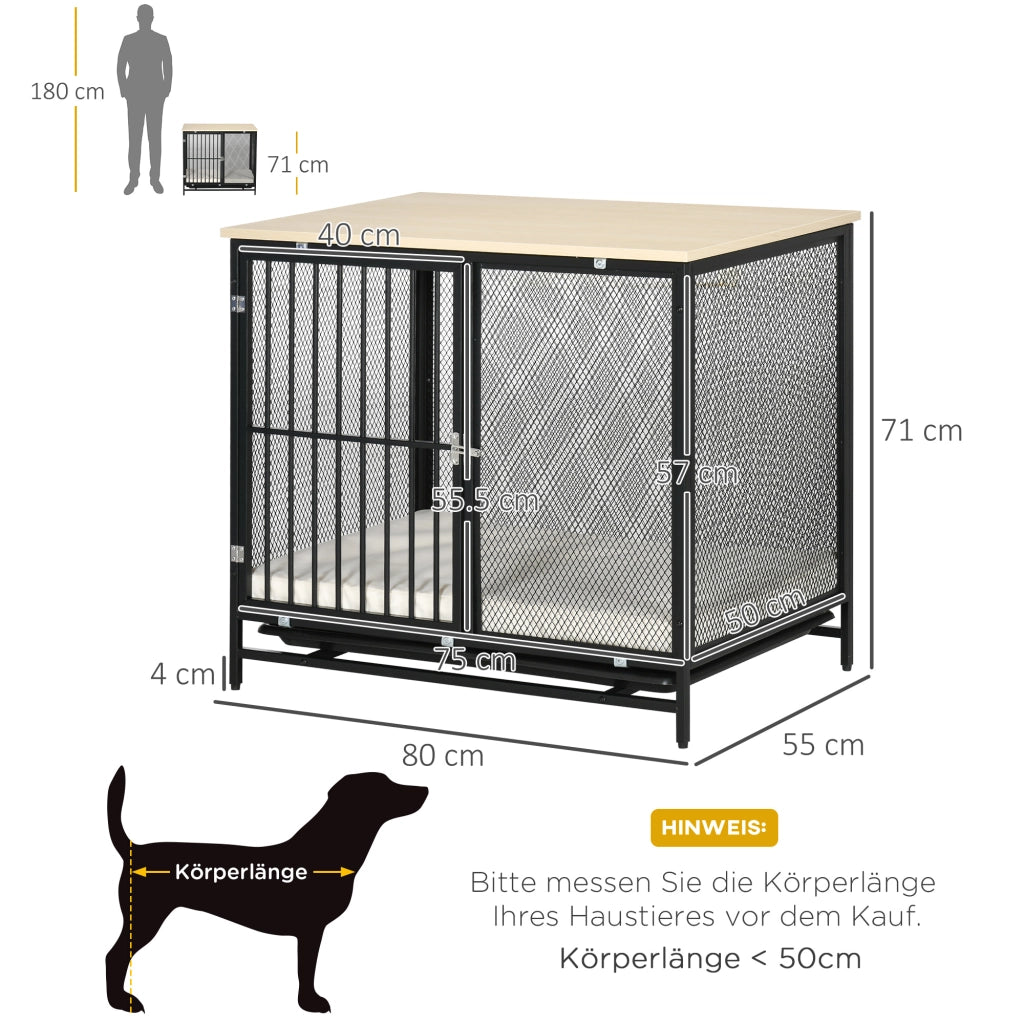 Gabbia per Cani ¨C Zephmum ¨C Nero, 80x55x71 cm