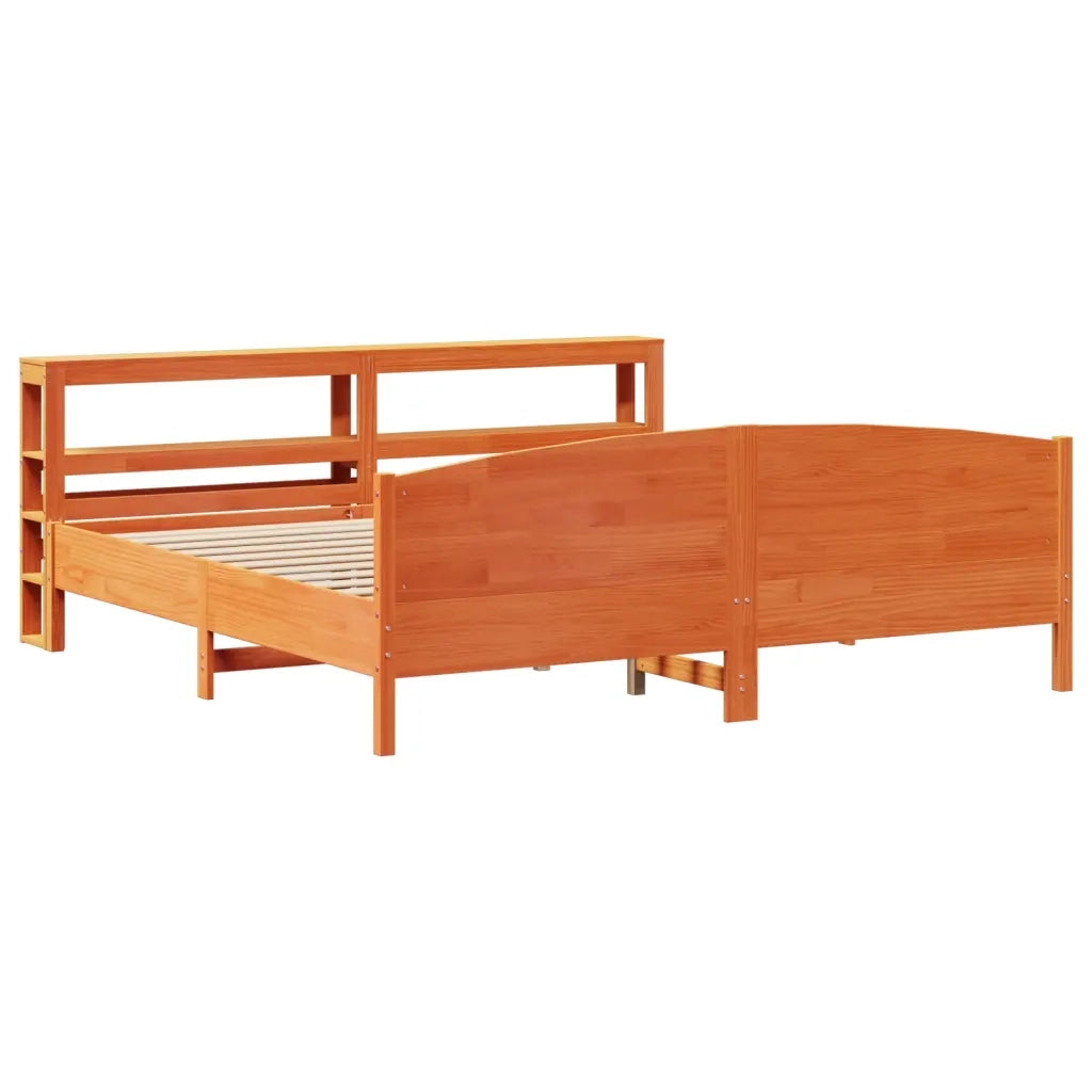 Letto senza Materasso Marrone Cera 200x200 cm in Legno di Pino 3306215