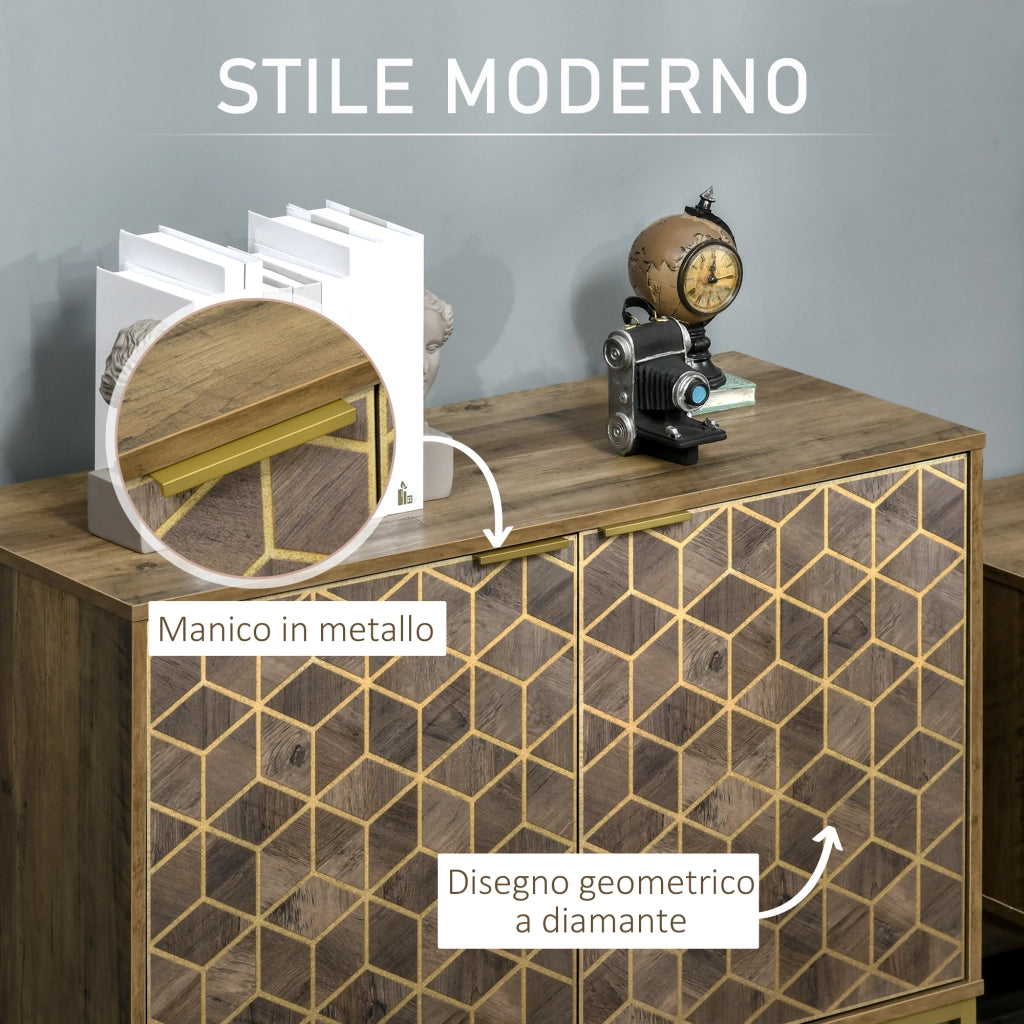 EasyComfort Mobile da Ingresso Moderno con Decori Dorati e Gambe in Acciaio, 99x39x75.5cm