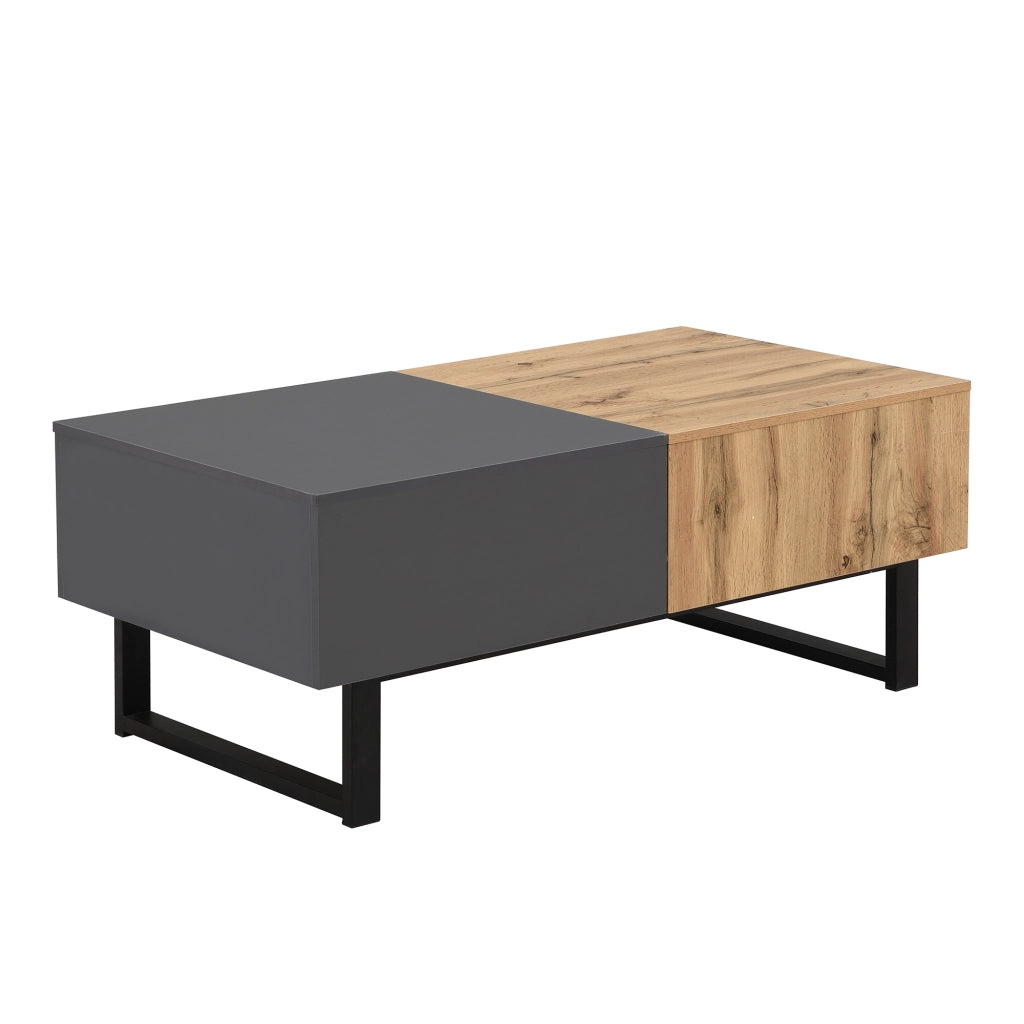 Tavolino da salotto multifunzionale - Zephmum- 155x55x40 cm - Con ripostiglio nascosto e struttura in legno e metallo