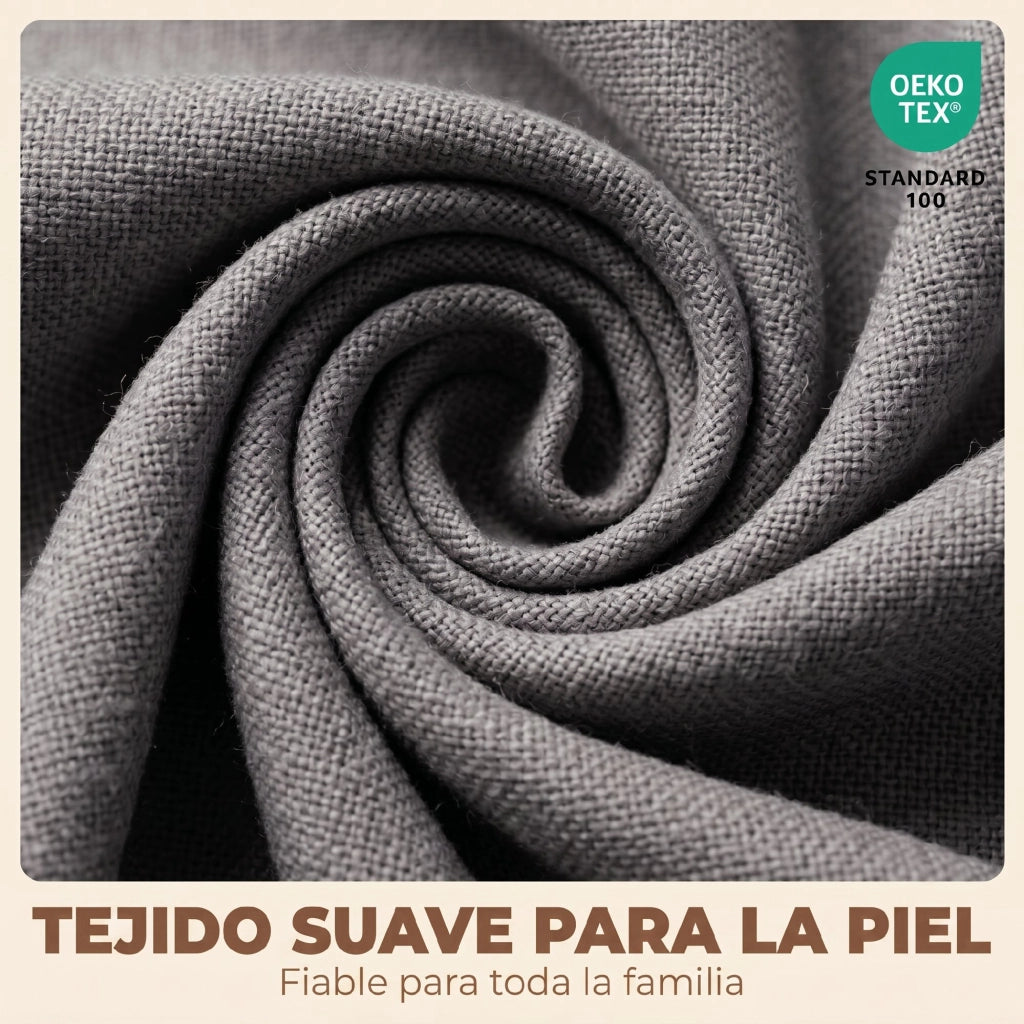 Set 2 Sedie da Pranzo ¨C Xylo ¨C Schienale Curvo Seduta Imbottita Gambe Legno Lino Grigio Chiaro
