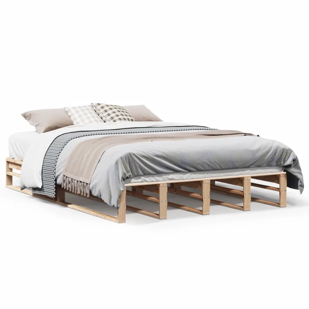 Letto senza Materasso 140x200 cm in Legno Massello di Pino 850842