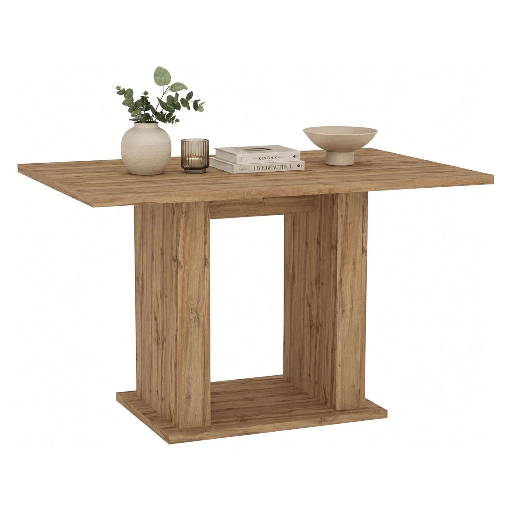 Litenane, Tavolo Fisso 6 Posti, 120x80x74h cm Marrone Rovere Nodi