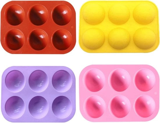 Forma di silicone per muffin a 6 fori - Set di 4 per preparazione di mousse di cioccolato e jelly
