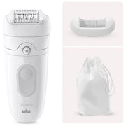Braun SE5-011 Silk-épil 5 Epilatore Elettrico 28 Pinzette MicroGrip 2 Velocita' Wet and Dry SmartLight colore Bianco