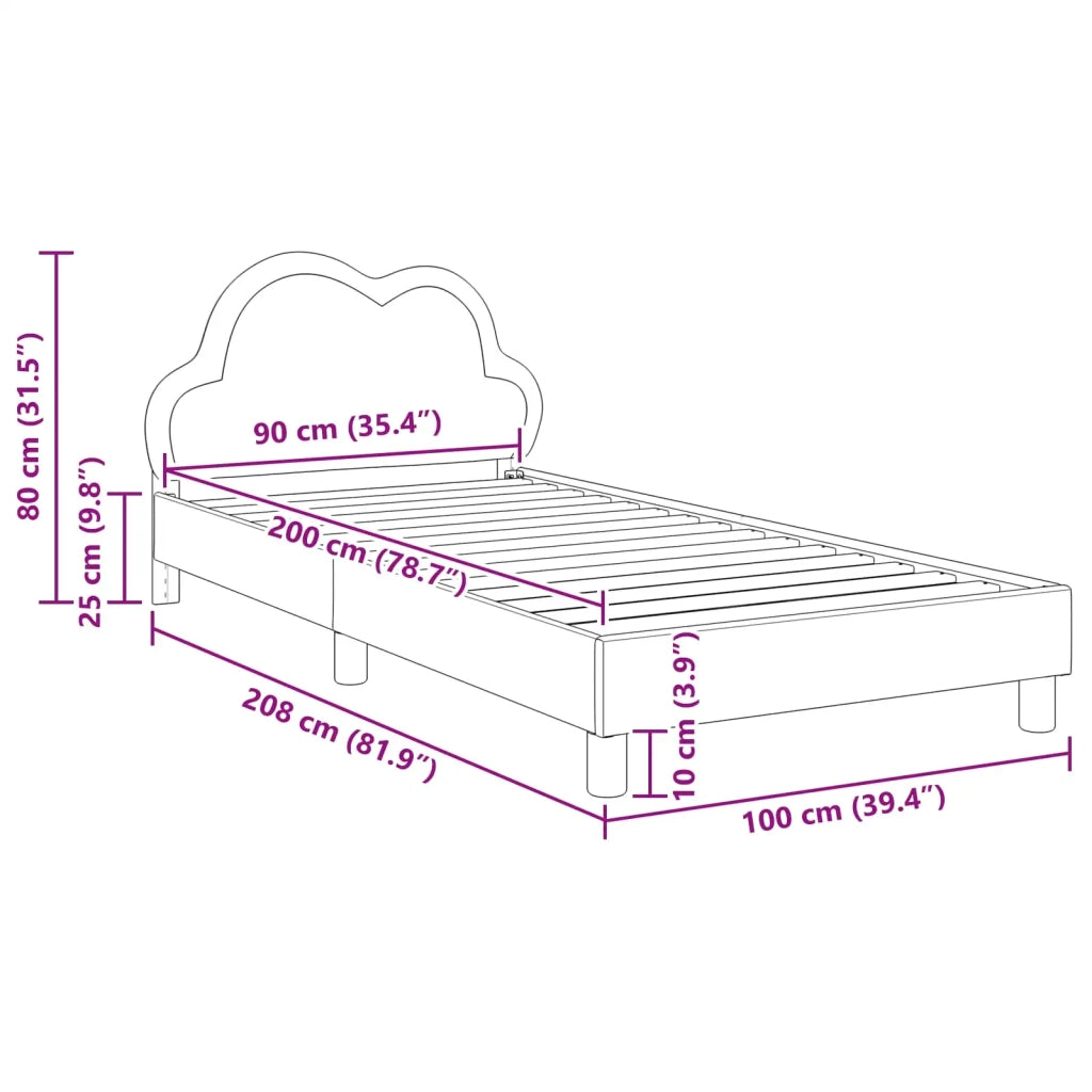 Struttura letto bambini con testata-Giroletto per bambini Grigio Chiaro 90 x 200 cm 354410