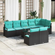 Set di divani 9 pcs Nero polyrattan 3346446