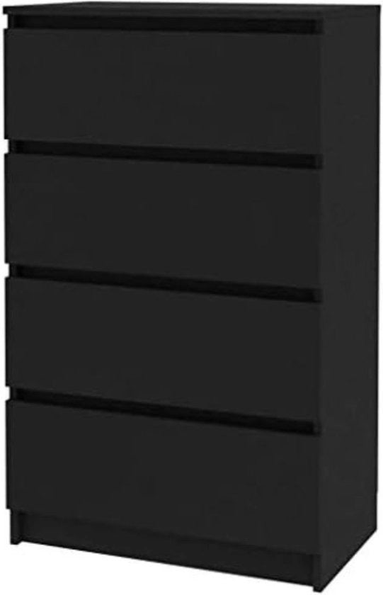 Cassettone Compacto in Legno Nero - Design Funzionale - Adatto per Camere da Letto e Ufficio