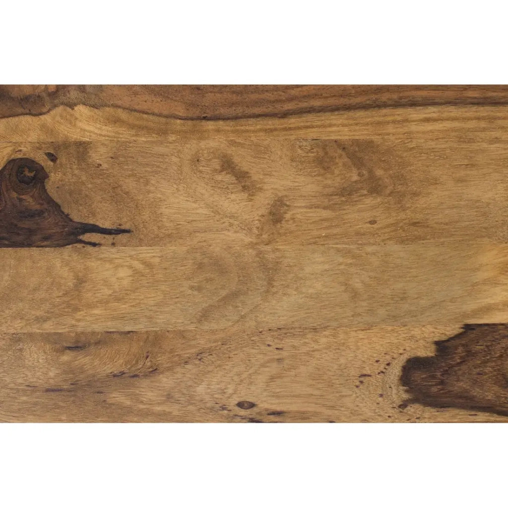 Tavolini bassi VORTEX in legno massiccio Sheesham e metallo nero – set di 3 tavoli quadrati stile industriale