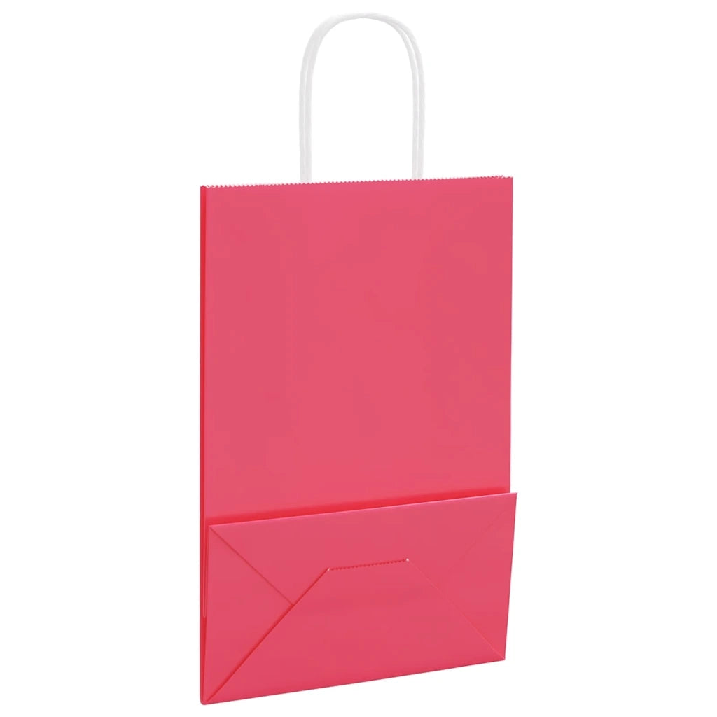 Sacchetti di Carta 50 pz con Manici Rosa 21x11x31 cm 4101658
