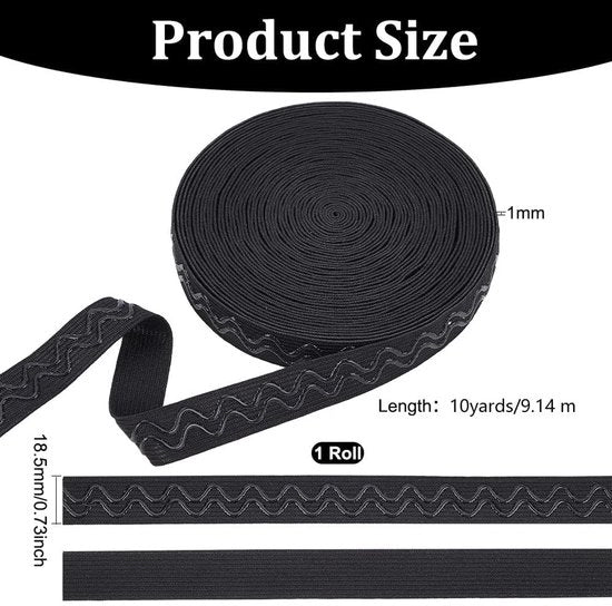 Tappetino Antiscivolo in Silicone - 18,5 mm di Larghezza - 9,14 m di Lunghezza - Adatto per Intimo/Bikini - Materiale di Alta Qualità - Nastro in Silicone