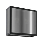 Applique Esterno Alamonte Smoke Acciaio Nero Trasparente 2 Luci E27 Ip44