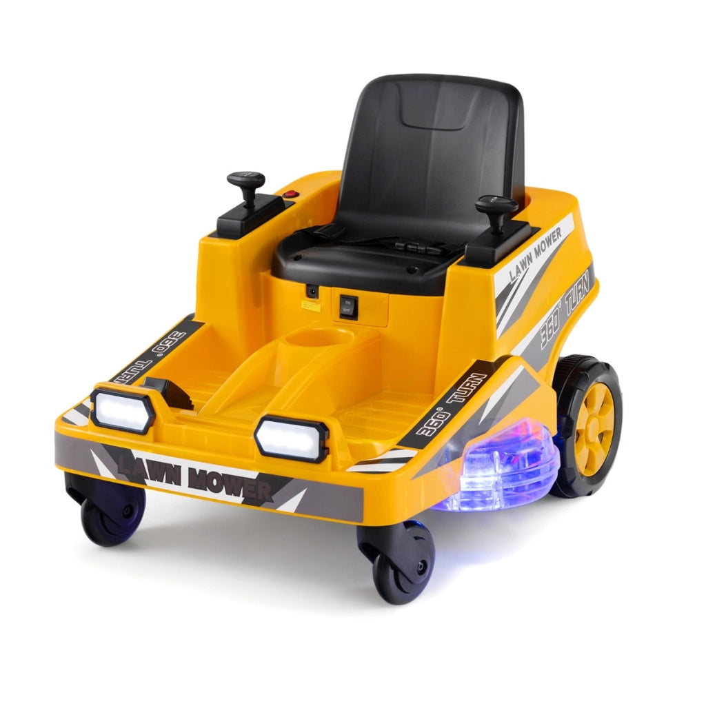 Tosaerba elettrico 12v per bambini auto elettrica per ragazzi con doppie leve-Tosaerba giocattolo da esterno Giallo