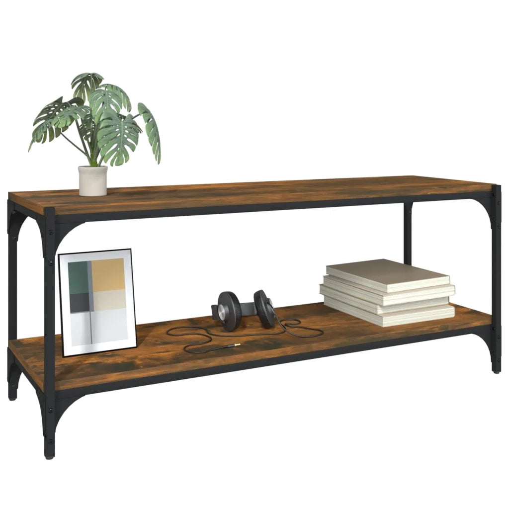 Mobile TV | Armadietto TV | Mobile Porta TV Rovere Fumo 100x33x41 cm Legno Multistrato e Acciaio