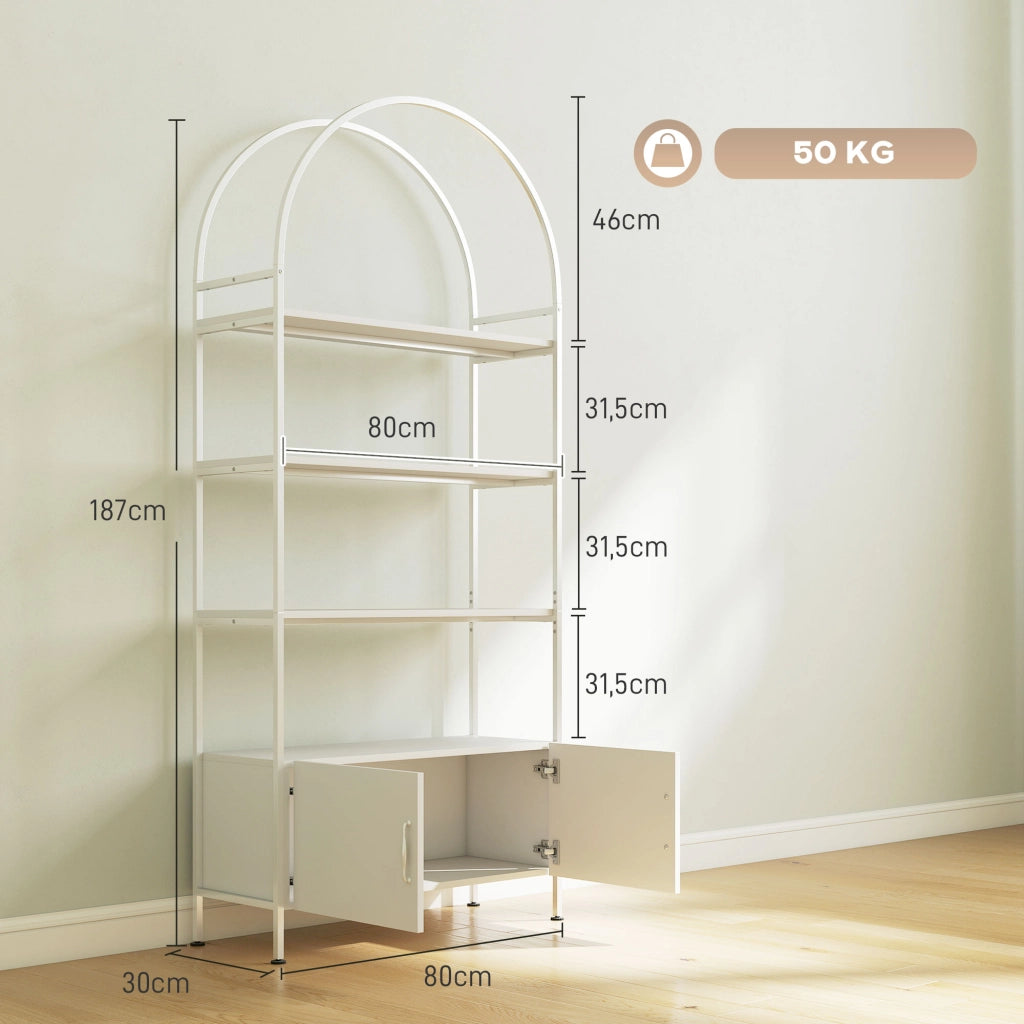 Libreria con ante ¨C zephmum ¨C bianco 80x30x187