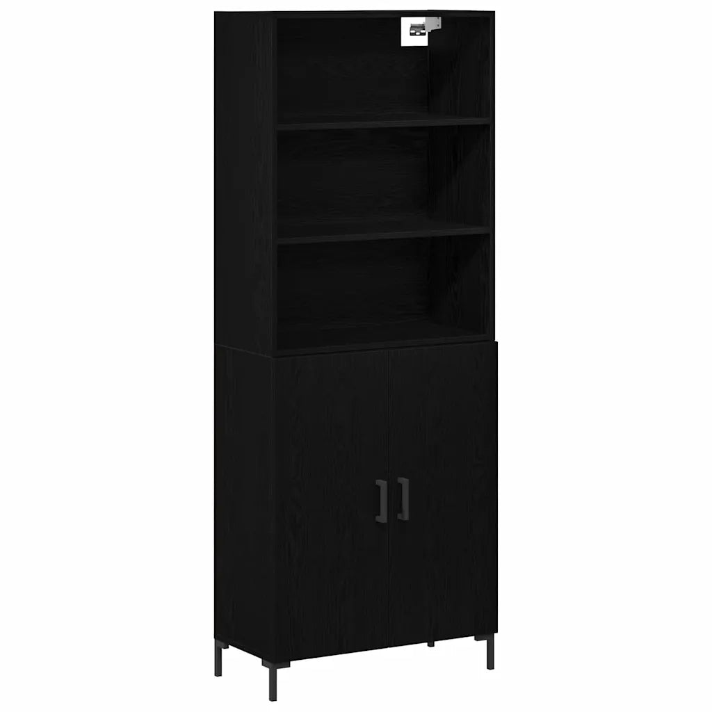 Credenza Rovere Nero 69,5 x 34 x 180 cm Legno multistrato 3333094