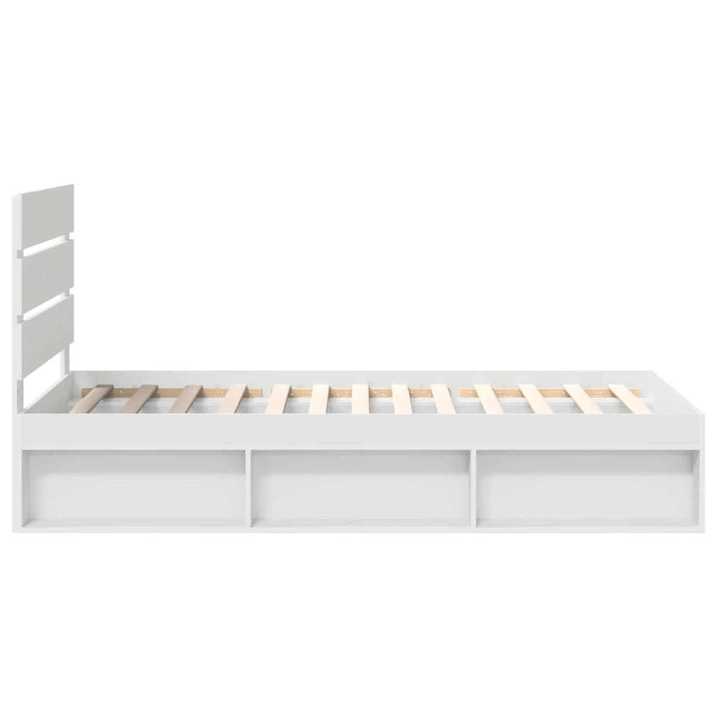 Letto singolo | Letto per adulti | Struttura del letto Bianco 100 x 200 cm Pino massello