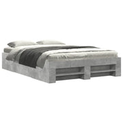 Letto matrimoniale | Letto per adulti | Giroletto Grigio Cemento 135x190 cm in Legno Multistrato