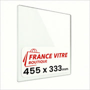 455 x 333 x 4 mm - Vetro per stufa a legna - vetro camino di ricambio - vetro per caminetto resistente al fuoco - France Vitre