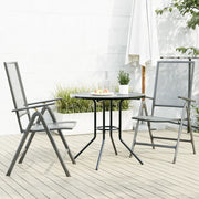 Set Sedie Giardino Reclinabili 3pz Antracite Acciaio Verniciato 3283760