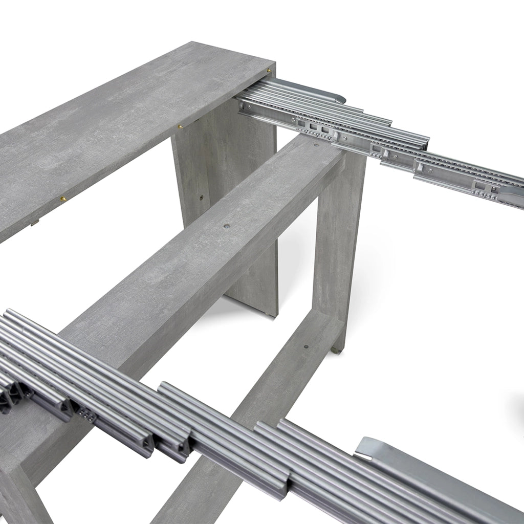 Tavolo consolle allungabile, tavolo da pranzo 45/300×90 cm effetto cemento- Atena