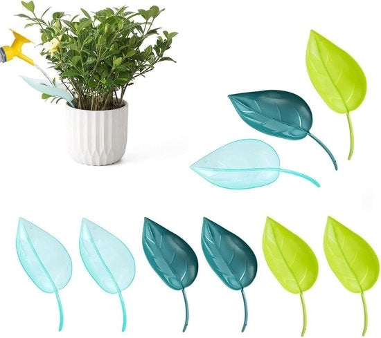 Set di secchielli a treccia - 9 pezzi, design luminoso in 3 colori, foglie in plastica per l'irrigazione e la drenaggio delle piante