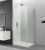 Box doccia angolare OPEN 2 porte battenti 65x75 cm cromo trasparente