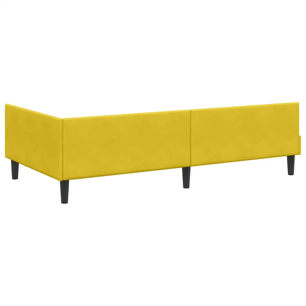 Struttura Letto Angolare con Materasso 2 pz-Giroletto con materasso Giallo Velluto 781718
