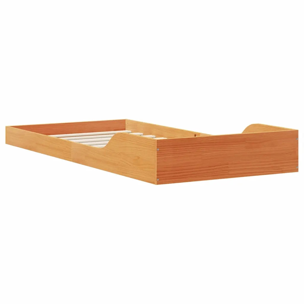 Struttura del letto Marrone cerato 100 x 220 cm Pino massello 873372