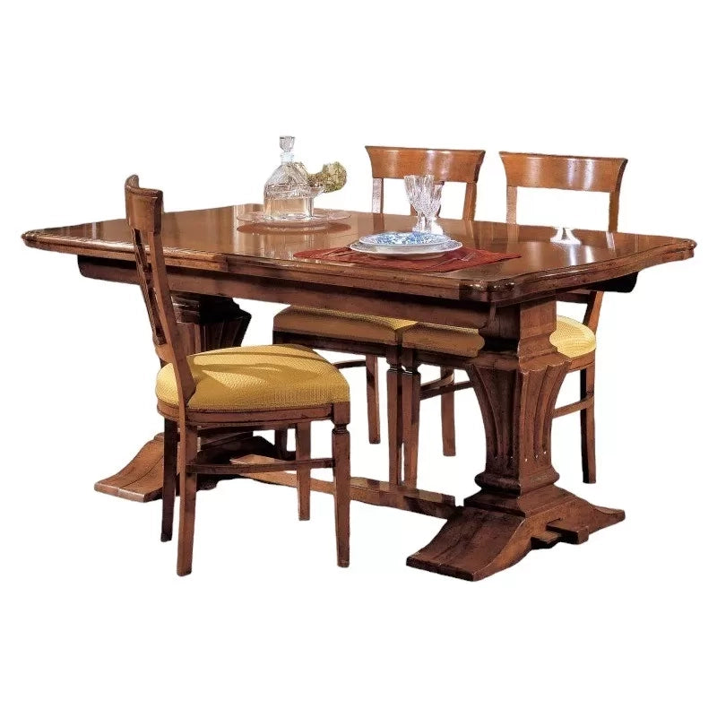 Tavolo rettangolare classico legno intarsio bassano 180x100x80 - Mobili 2G