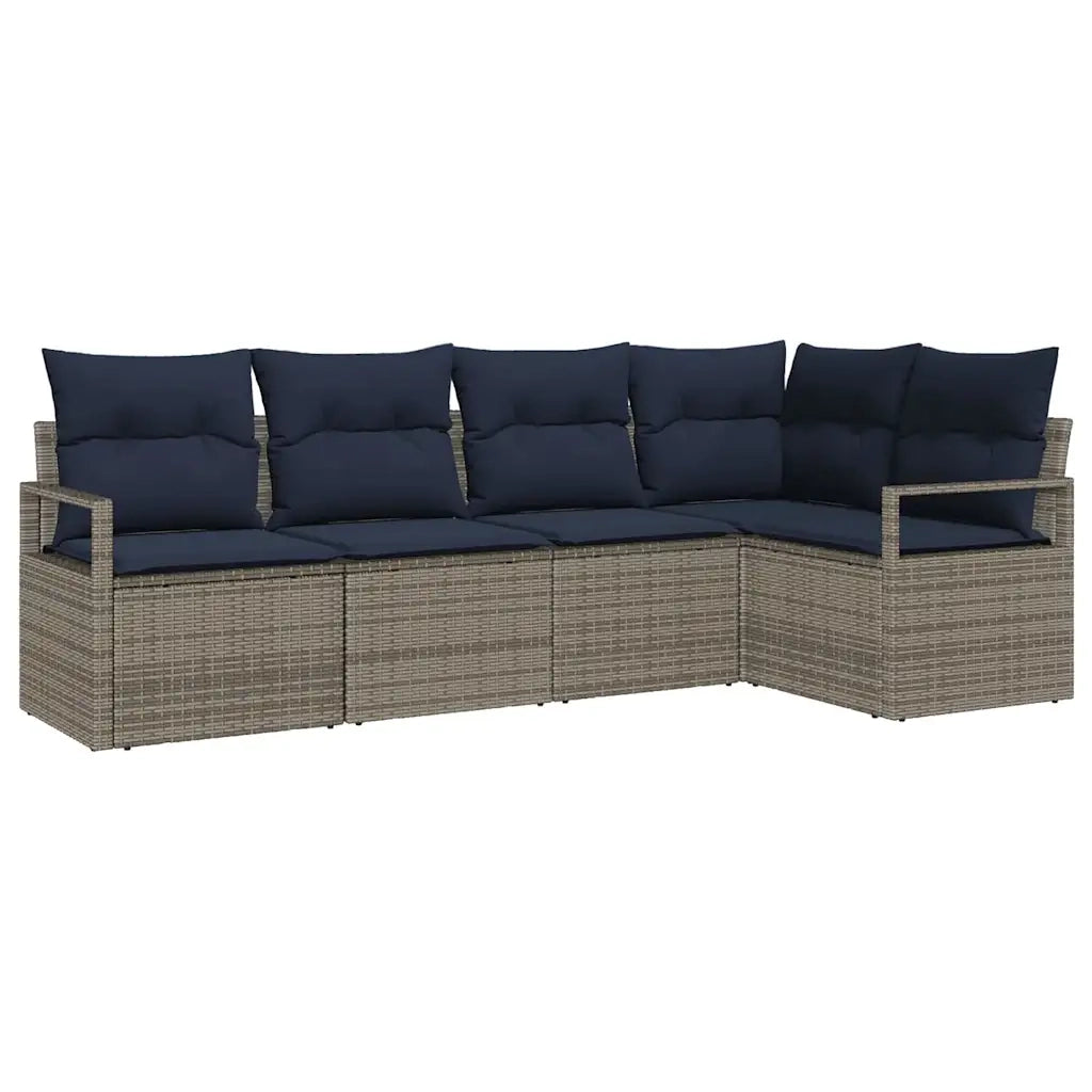 Set di divani 5 pcs Grigio polyrattan 3346385