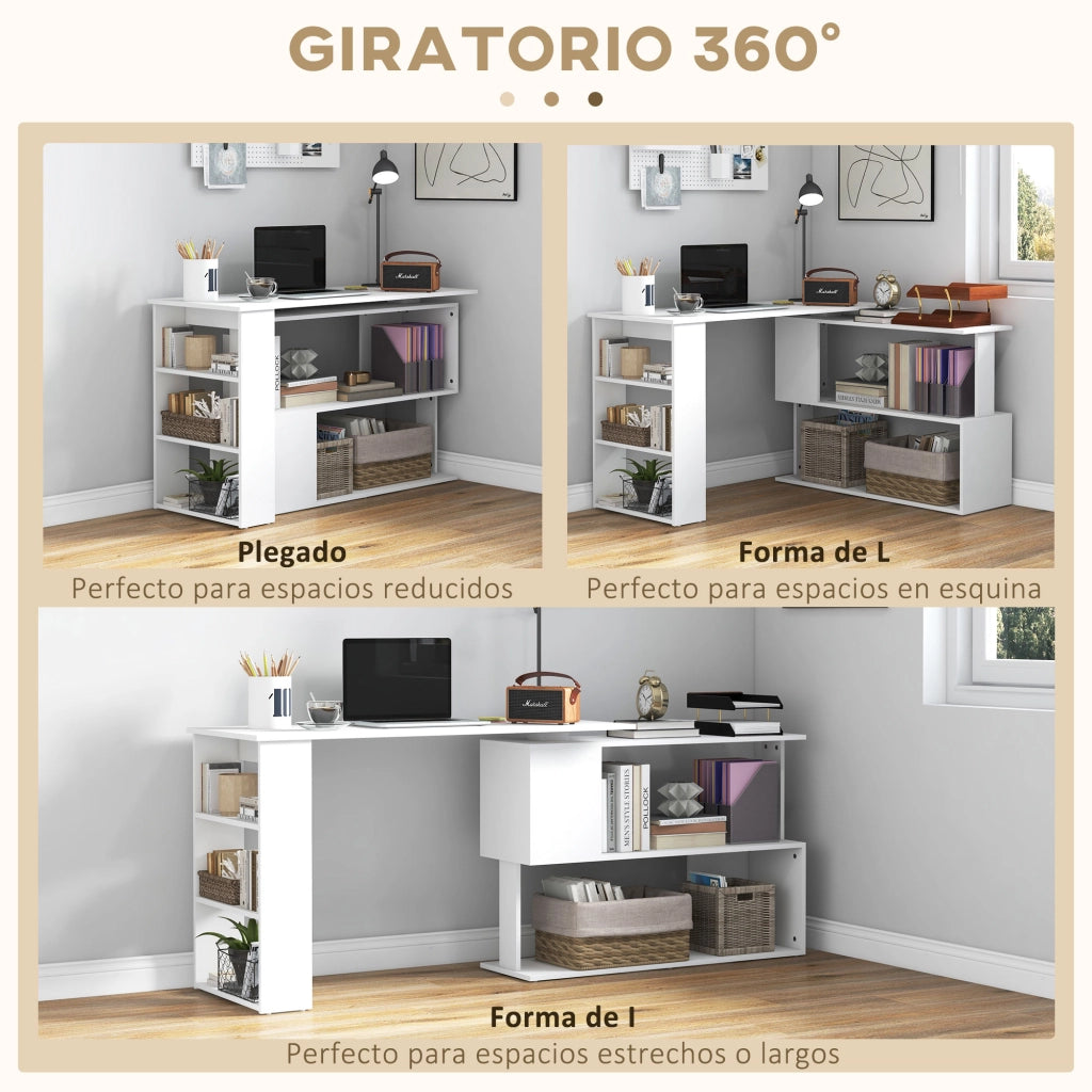 Scrivania Angolare Girevole ¨C Minimal ¨C Bianco 120x110 cm