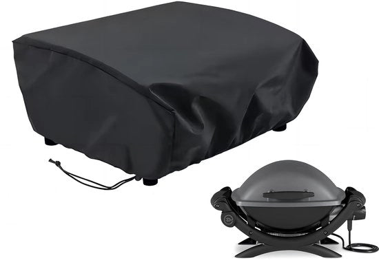 Grillhoes in tessuto 420D Oxford – Dimensioni 84 x 60 x 32 cm – Impermeabile, resistente all'UV e impermeabile – Nero – Per serie Weber Q200/Q220/Q240/Q2000