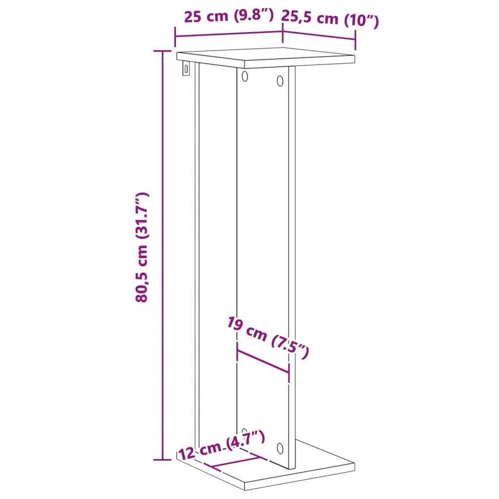 Supporto per piante | Sostegno per piante Rovere Sonoma 25 x 25,5 x 80,5 cm