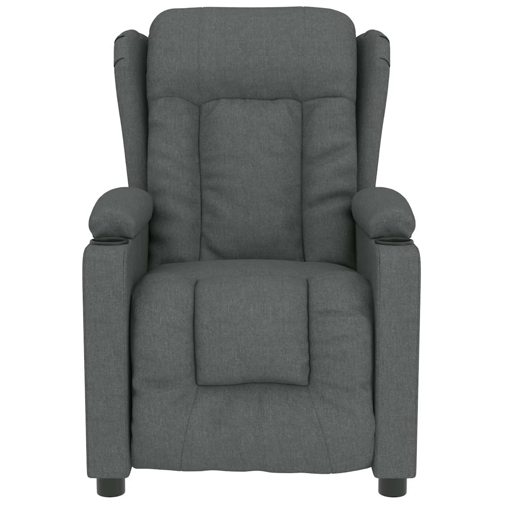 Poltrona Massaggiante | Sedia Relax Grigio Scuro in Tessuto
