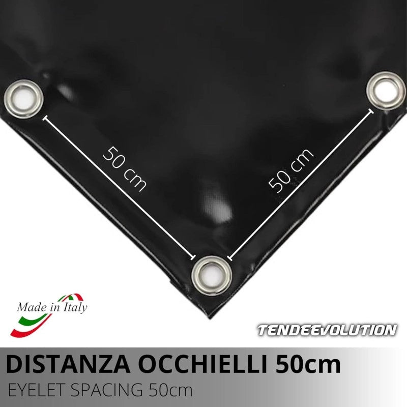 Telo PVC Impermeabile Marrone | Telone Occhiellato 650g/mq | Copertura Esterna | 4x6m | Resistente Protezione Multiuso
