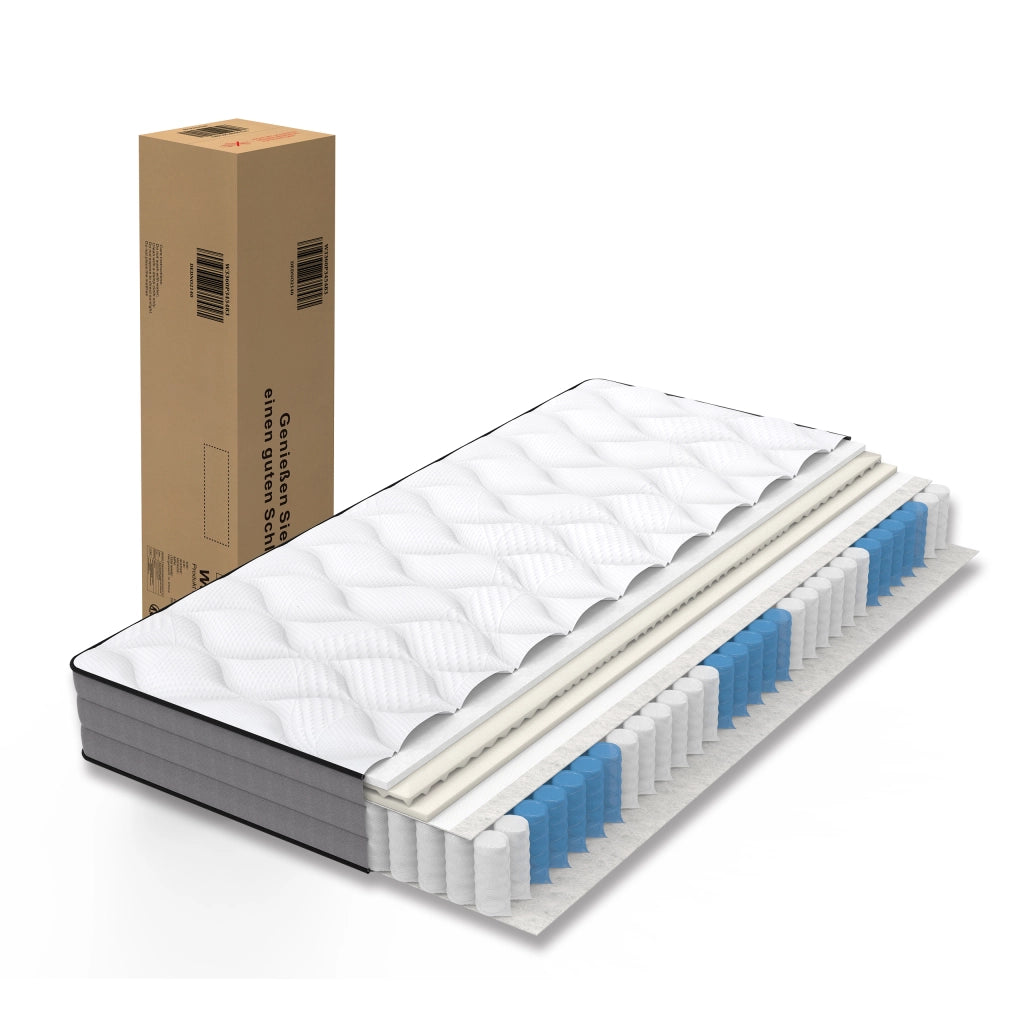 Materasso Ortopedico a Molle Insacchettate 90x200 cm H3 Spessore 20 cm 7 Zone con Rivestimento Lyocell e Certificazione OEKO-TEX