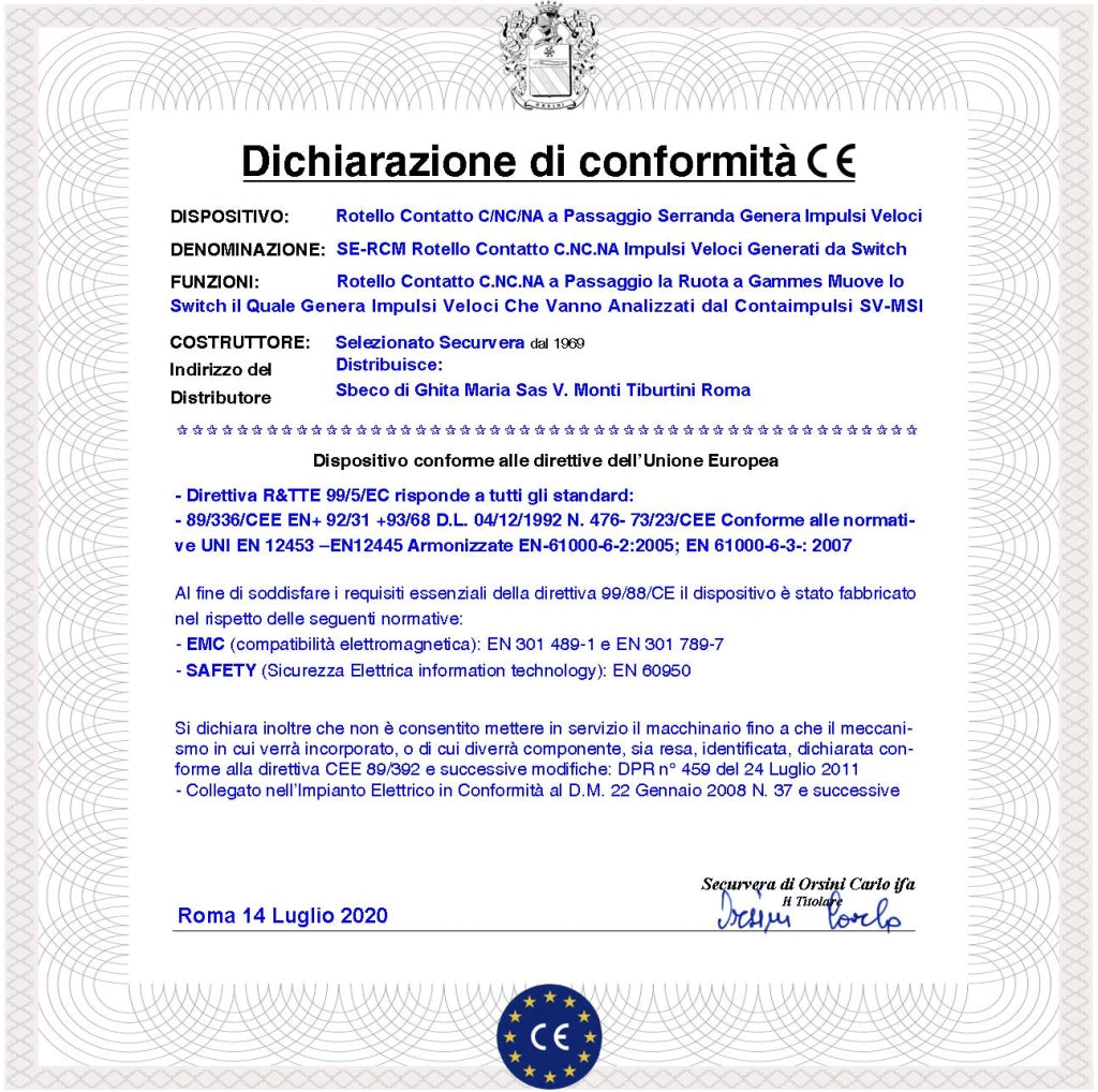 Contatto per Serranda Rotello Marrone 4 Pezzi Protezione Allarme Contro il Sollevamento e lo Strappo lo Switch Mosso dalla Rotella con Gammes Genera Impulsi Veloci 50 mS Necessita Modulo Conta Impulsi